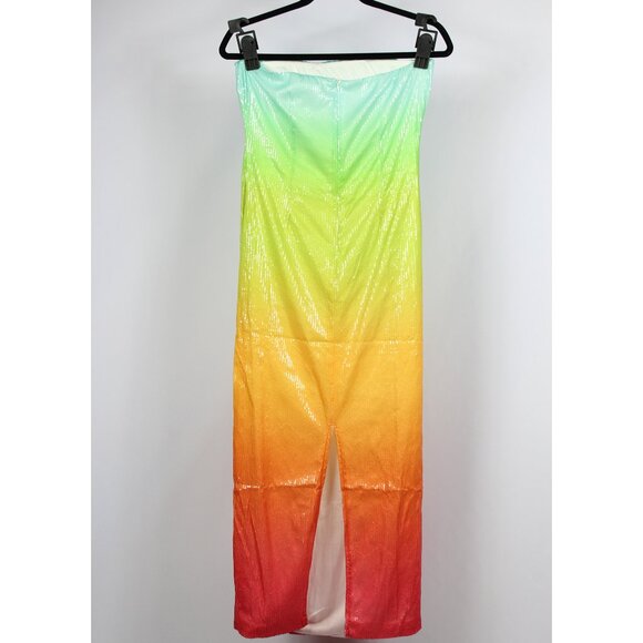 Women’s Slit Strapless Dress Sequin Cocktail Party Evening Gown Bodycon Dress M - Picture 5 of 9